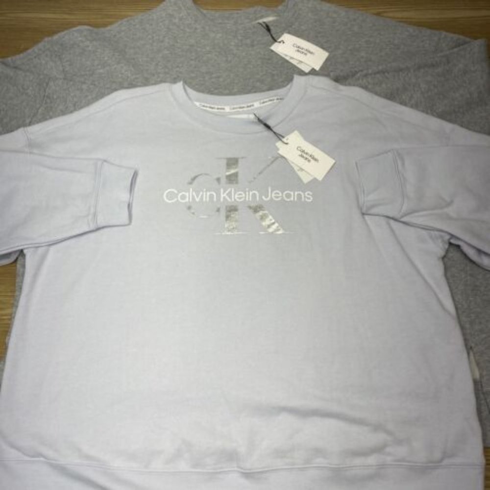 CK Calvin Klein Jeans Sweater Lot of 2 Womens 2X Fleece Pullover Sweatshirt NWT - Picture 4 of 16
